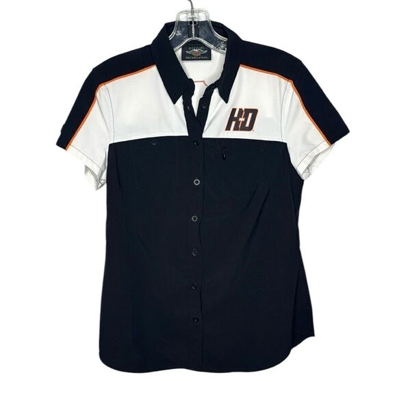 Harley Davidson Performance #1 Color-block Short Sleeve Button Down Shirt. XS. - Picture 1 of 10